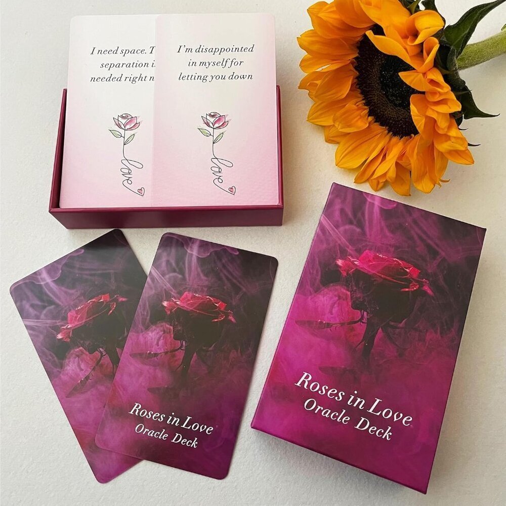 Oracle Cards Deck Love Roses 54-Card Divination Set - Picture 3 of 7